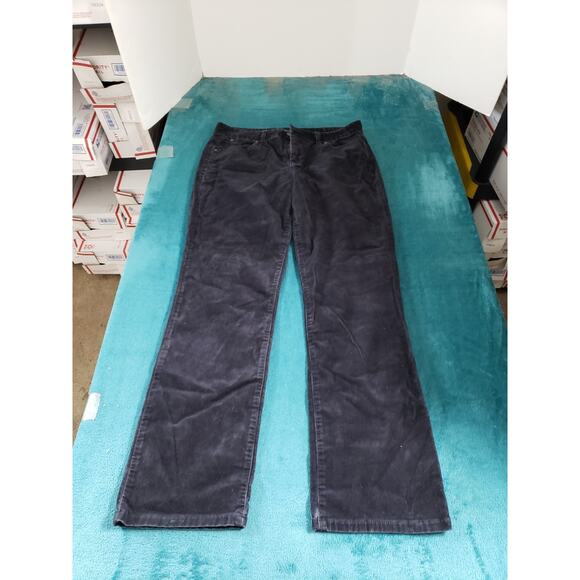 Talbots Jeans Size 10 Petite Womens Black Stretch Corduroy Mid Rise Straight - Picture 1 of 13